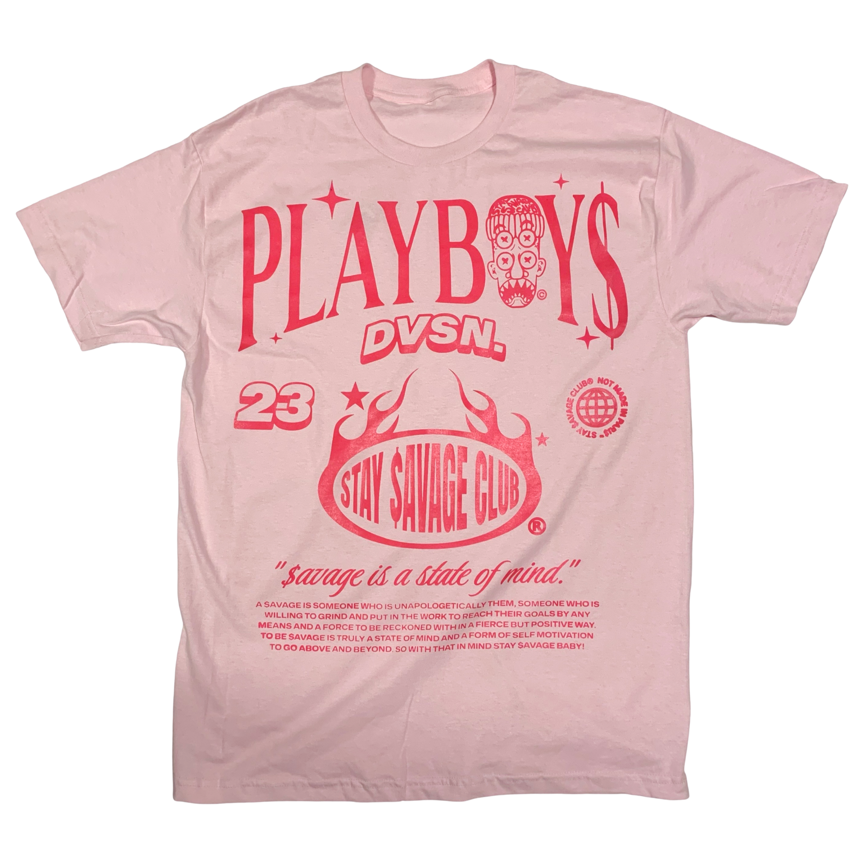 STAY $AVAGE CLUB® PLAYBOY$™ DVSN TEE (PNK & FLOPNK)