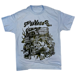 STAY $AVAGE CLUB® $AVAGE CHEETAH TEE (LIGHT BLUE & BLACK)