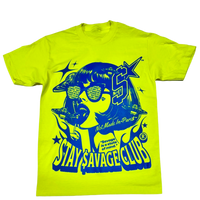 STAY $AVAGE CLUB® BOBIANA $AVAGE TEE (NEON GRN & BLUE)