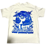 STAY $AVAGE CLUB® BOBIANA $AVAGE TEE (WHITE & BLUE)