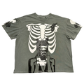 MI$$ $AVAGE X SKELETON TEE (OVERSIZED) (PALE OLIVE GREEN, WHITE X BLACK