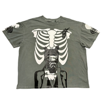 MI$$ $AVAGE X SKELETON TEE (OVERSIZED) (PALE OLIVE GREEN, WHITE X BLACK