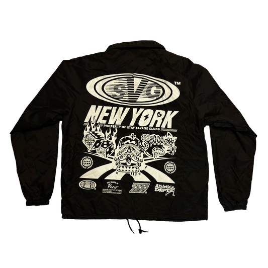 STAY $AVAGE CLUB® $VG NEW YORK NYLON COACHS JACKET 1 OF 1